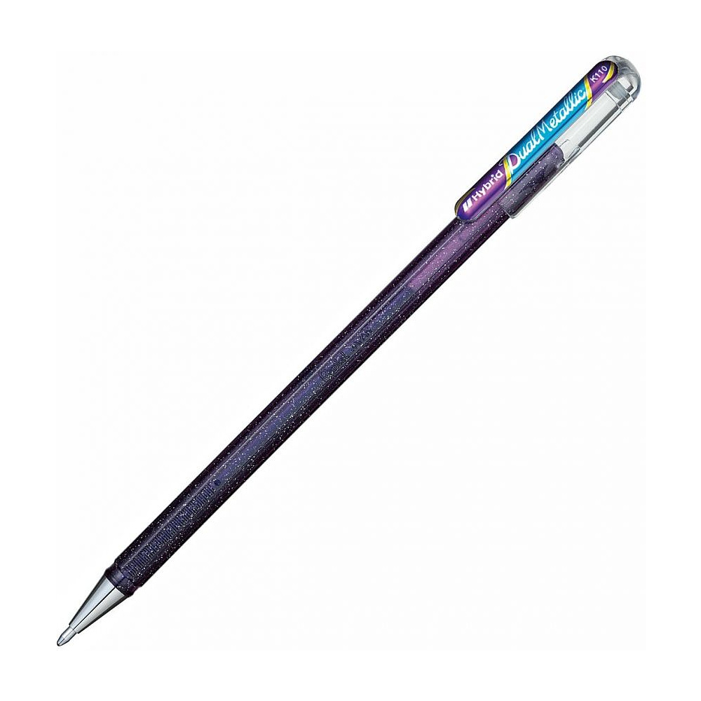 Ручка гелевая "Dual Metallic", 1.0 мм, голубой, стерж. голубой - 4