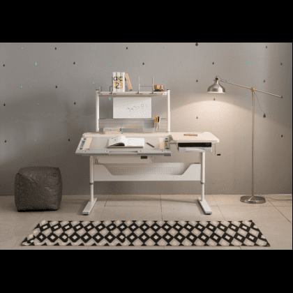 Полка Comf-Pro MINI SMART задняя, 840х620х240 мм, дуб белый, c доской белой - 5