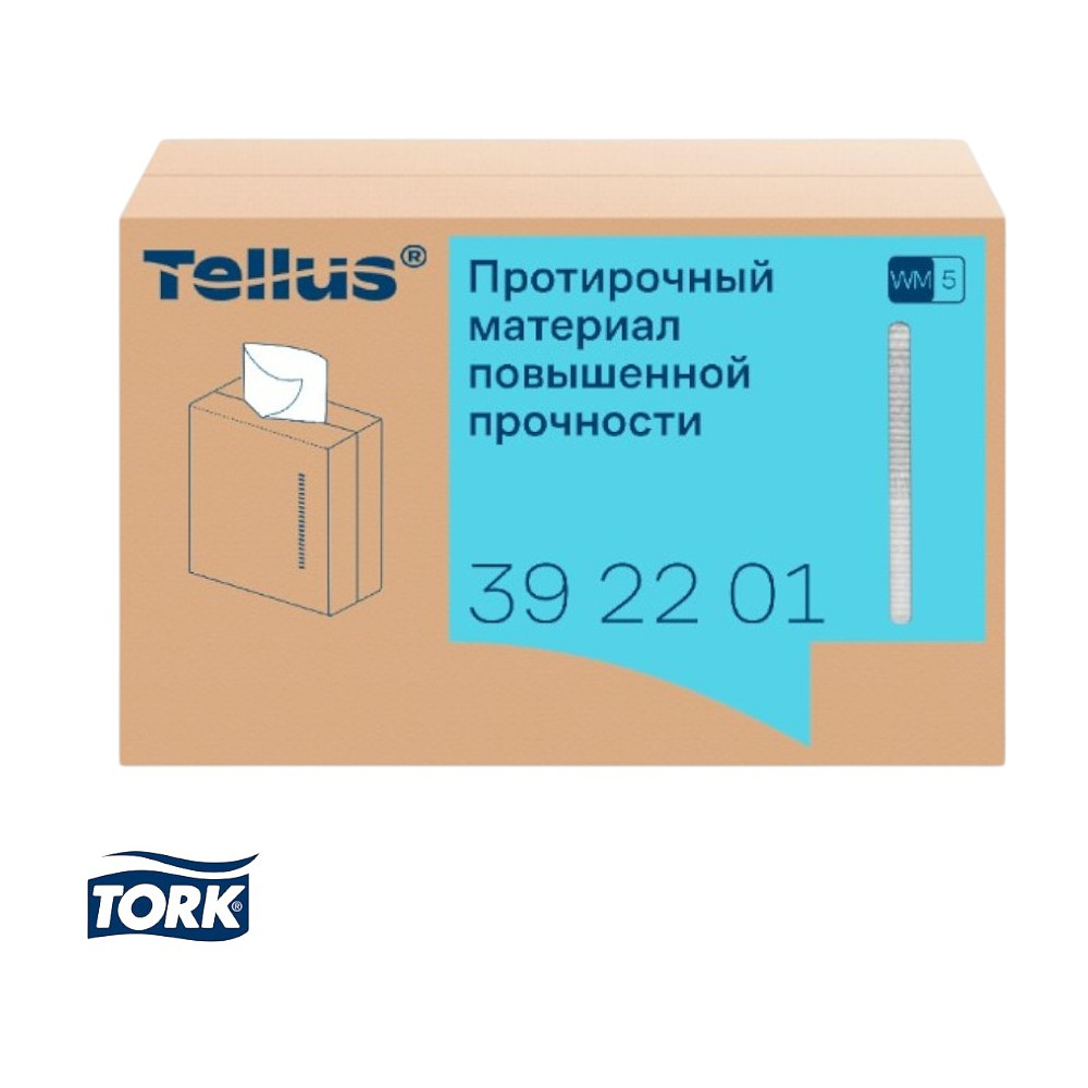 Протирочный материал нетканый Tellus, повышенной прочности, 1 слой, 100 листов, WM5