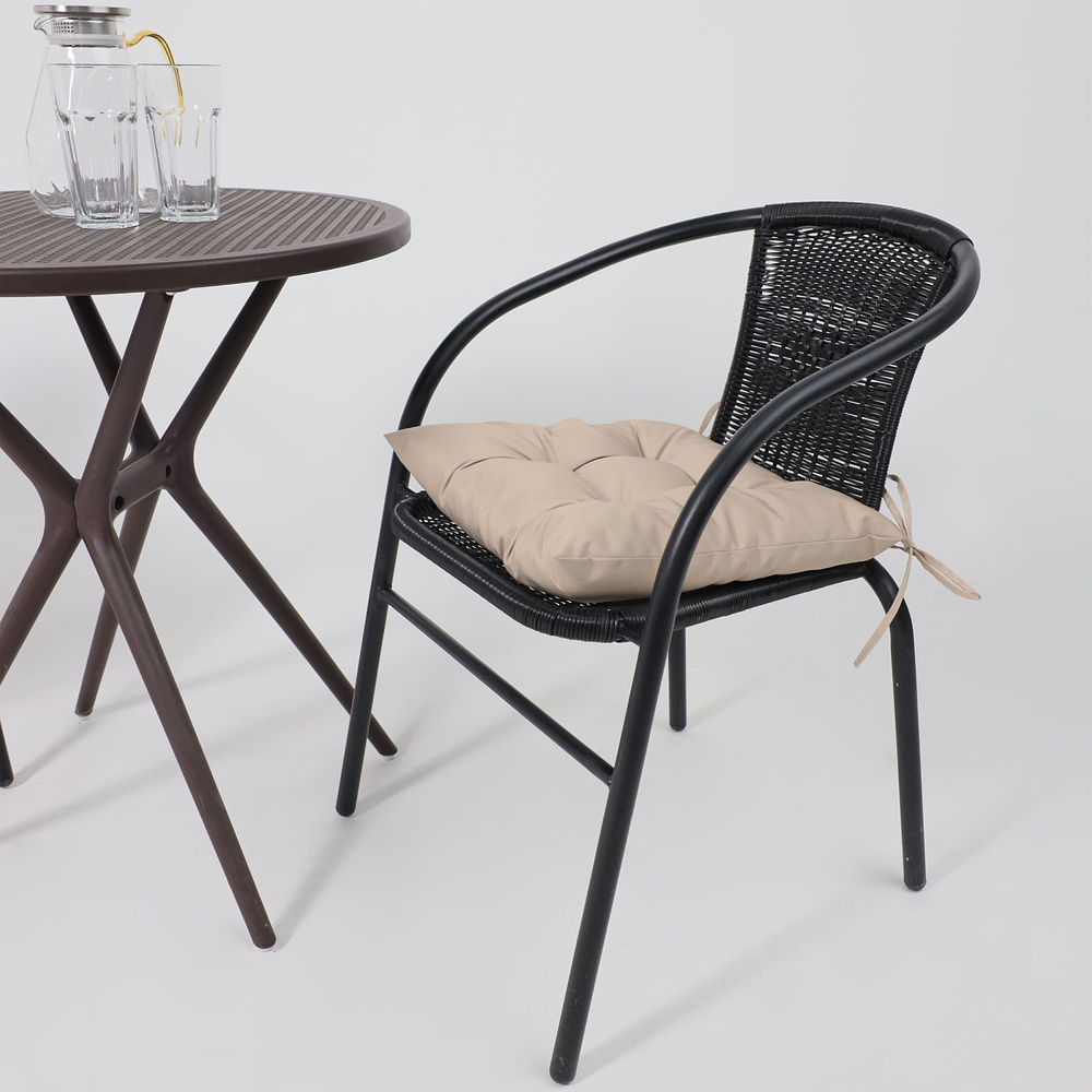 Кресло садовое AksHome RVERONA, PP, черный, сталь-черная - 3