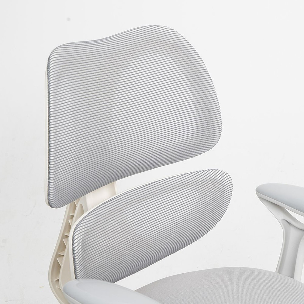 Кресло детское Ergosmart Antey, ткань, пластик, корпус белый, подставка для ног, с чехлом салатовым, серый - 15