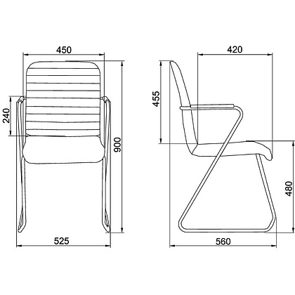 Кресло для посетителей SitUp TASK Chrome, экокожа бежевый - 3