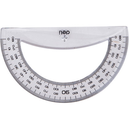 Набор чертежный "Deli EG00512": линейка 30 см, треугольник 45 и 60 гр, транспортир 180 гр, прозрачный - 5