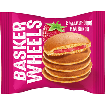 Панкейк "Basker Wheels" с малиновой начинкой, 36 гр 