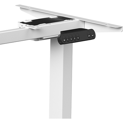 Стол с электроприводом WellDesk Prime 1300x675х18 белый/дуб термо черно-коричневый (9191462+9178193) - 7