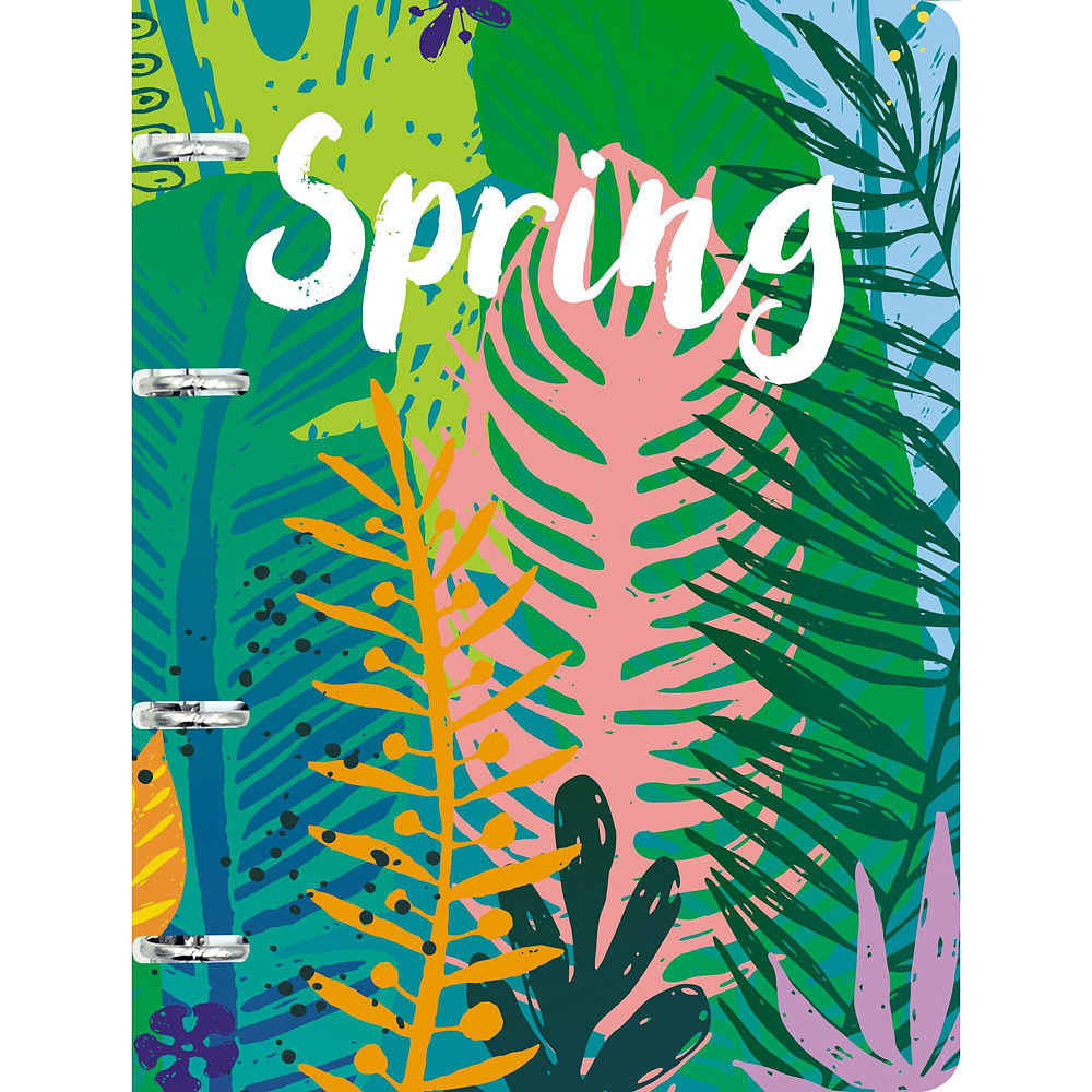 Тетрадь "Spring", А5, 120 листов, клетка, разноцветный