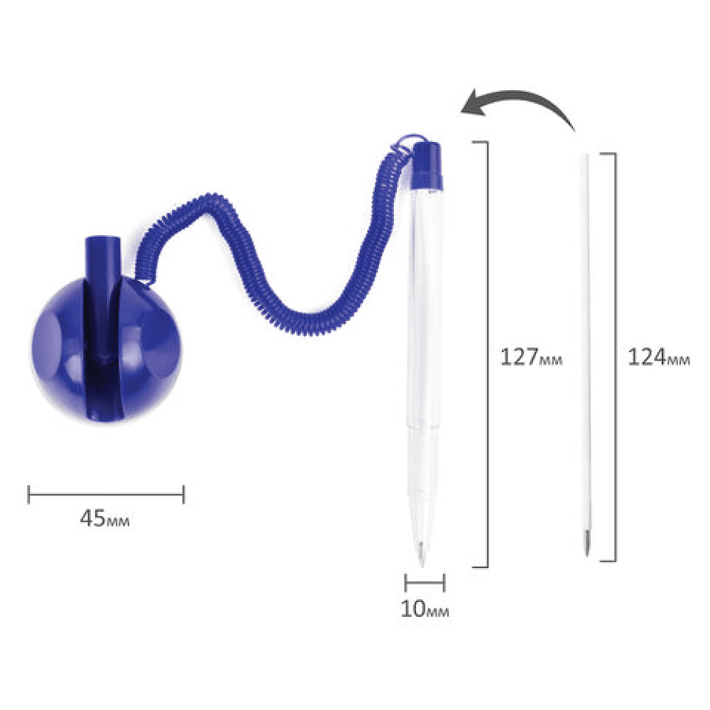 Ручка шариковая на подставке "Стенд-Пен", 0.5 мм, синий, стерж. синий - 3