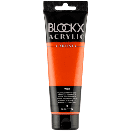 Краски акриловые "Blockx", 753 пиррол вермилион, 120 мл