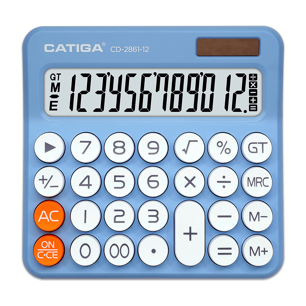 Калькулятор настольный CD-2861-12 Catiga, 12-разрядный, пластик, голубой
