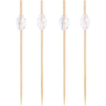 Пика кристалл прозрачный, 9 см, бамбук, 100 шт./упак - 2