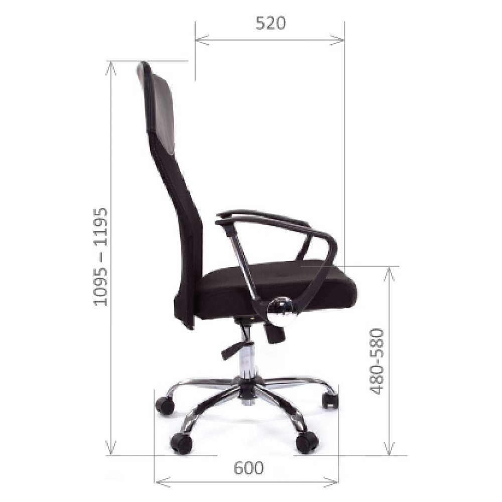 Кресло для руководителя "Chairman 610", ткань, металл, черный - 7