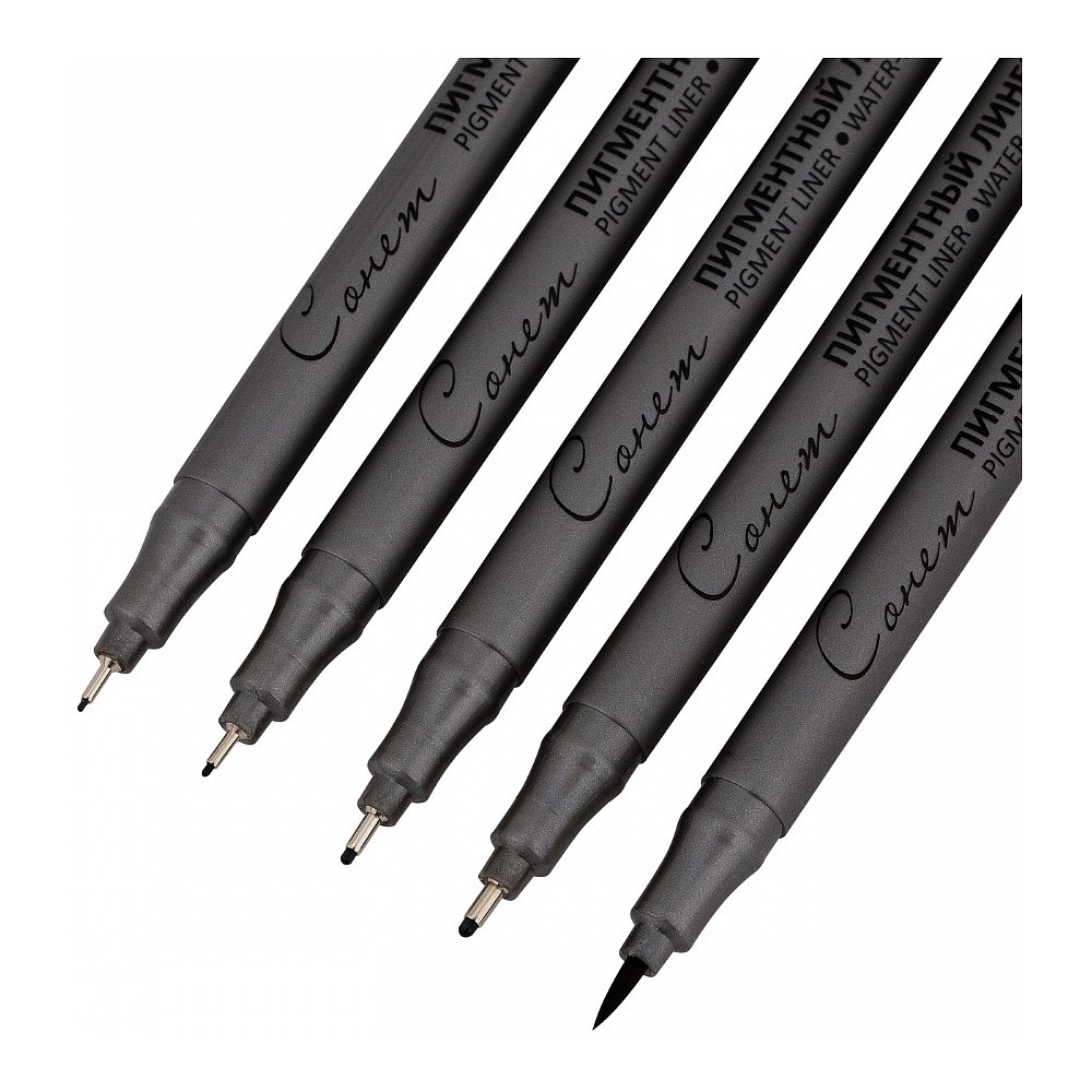 Ручка-лайнер "Сонет", 0,1-0,8 мм, набор 5 шт., черный - 3