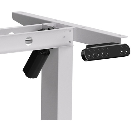 Стол с электроприводом WellDesk Basic 1300x675х18 белый/дуб бардолино натуральный (9191460+9072452) - 6