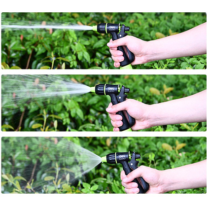 Пистолет-распылитель Deli GS EDL8757, 3 функции, быстросъем, фиксатор курка, черный, зеленый - 8