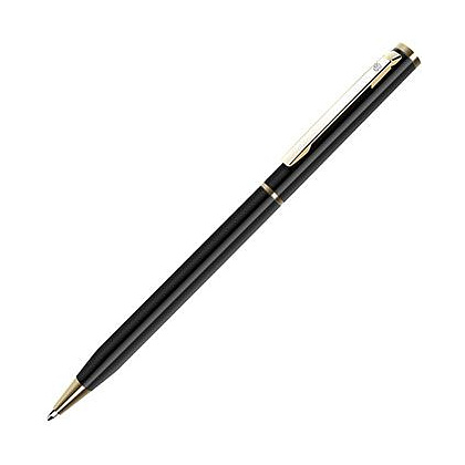 Ручка шариковая автоматическая "Slim", 0.7 мм, черный, золотистый, стерж. синий