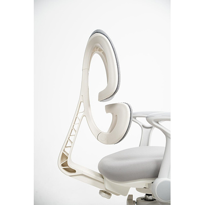 Кресло детское Ergosmart Antey, ткань, пластик, корпус белый, подставка для ног, с чехлом салатовым, серый - 18