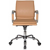 Кресло для руководителя "Бюрократ CH-993" низкая спинка, кожзам, хром, светло-коричневый - 2