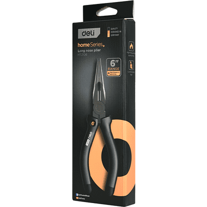 Длинногубцы Deli HS EHT2106, 160 мм, Soft Touch, черный - 2