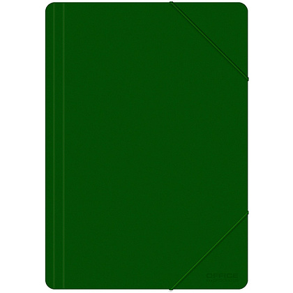 Папка на резинках "Office Products", A4, 15 мм, пластик, зелёный