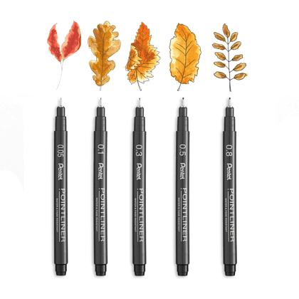 Набор ручек капиллярных "Pointliner", 5 шт, черный - 4