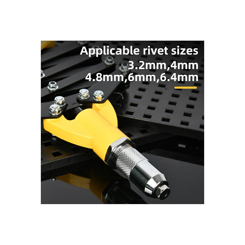 Заклепочник рычажно-складной Deli YS EDL236932, 812 мм, 3.2-6.4 мм, желтый, черный - 4