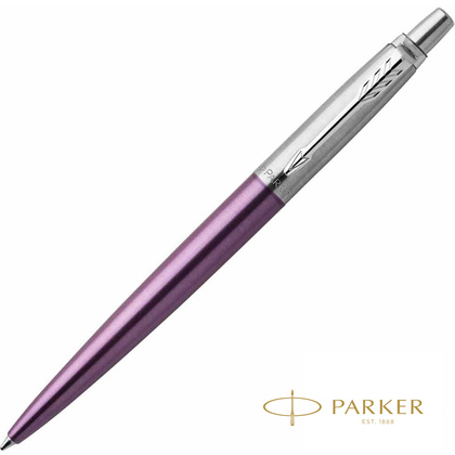 Ручка шариковая автоматическая Parker "Jotter Core K63 Victoria Violet CT", 1.0 мм, фиолетовый, серебристый, стерж. синий