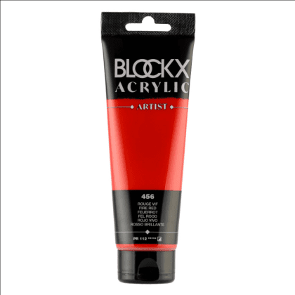 Краски акриловые "Blockx", 456 яркий красный, 120 мл