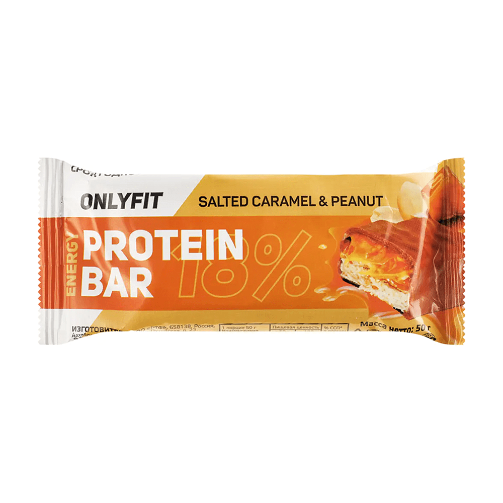 Батончик "OnlyFit", 50 гр, солёная карамель и арахис