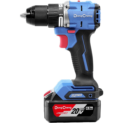 Дрель-шуруповерт "DongCheng" аккум., бесщеточная 20В, 850Вт, 120Нм, аккум. 4.0Ач*2, з/у 4А, тип EM - 3