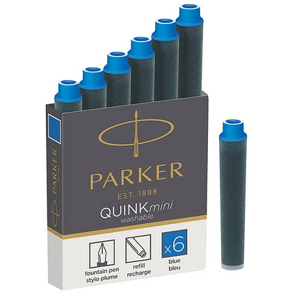 Мини-патрон чернильный "Parker Quink", 36 мм, синий