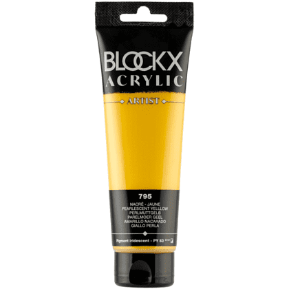 Краски акриловые "Blockx", 795 жемчужный желтый, 120 мл