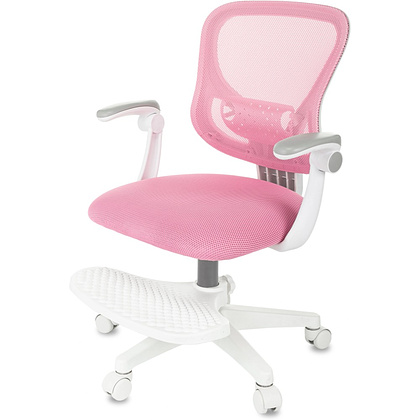 Кресло детское Бюрократ Burokids 3, сетка, ткань, пластик, корпус белый, подставка для ног, розовый - 8