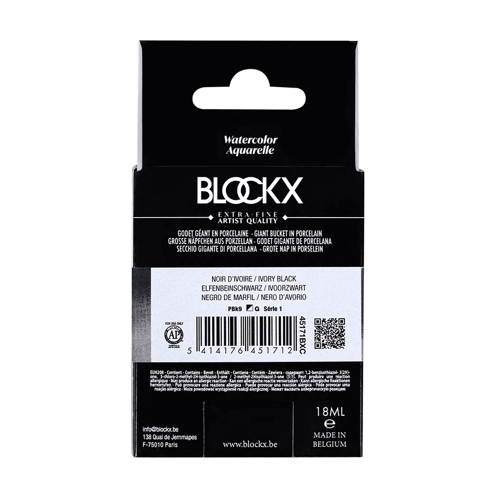 Краски акварельные "Blockx. Giant pan", 171 слоновая кость черная, 18 мл., кювета - 5