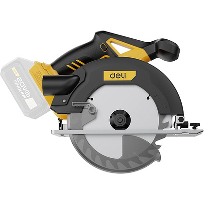 Пила циркулярная Deli YS EDC552Z, 20 В, аккум.,185 мм, до 65 мм, коробка, без з/у и АКБ, желтый - 2