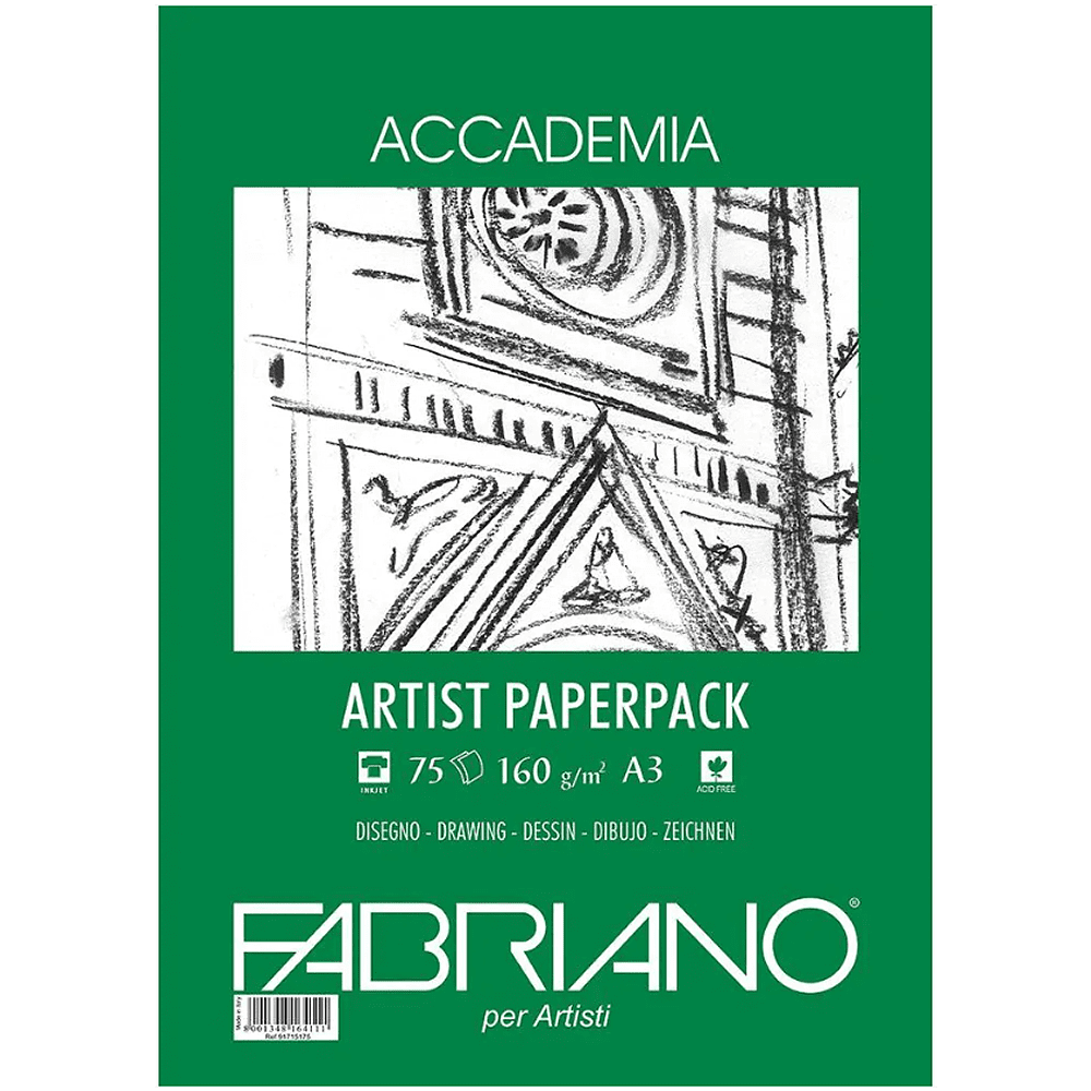 Блок бумаги для рисования "Fabriano. Art pack", А3, 160 г/м2, 75 листов