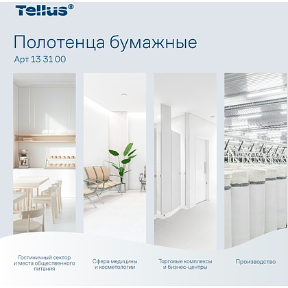 Полотенца бумажные Tellus Синглфолд Премиум, листовые, 2 слоя, 200 листов, H3 - 10