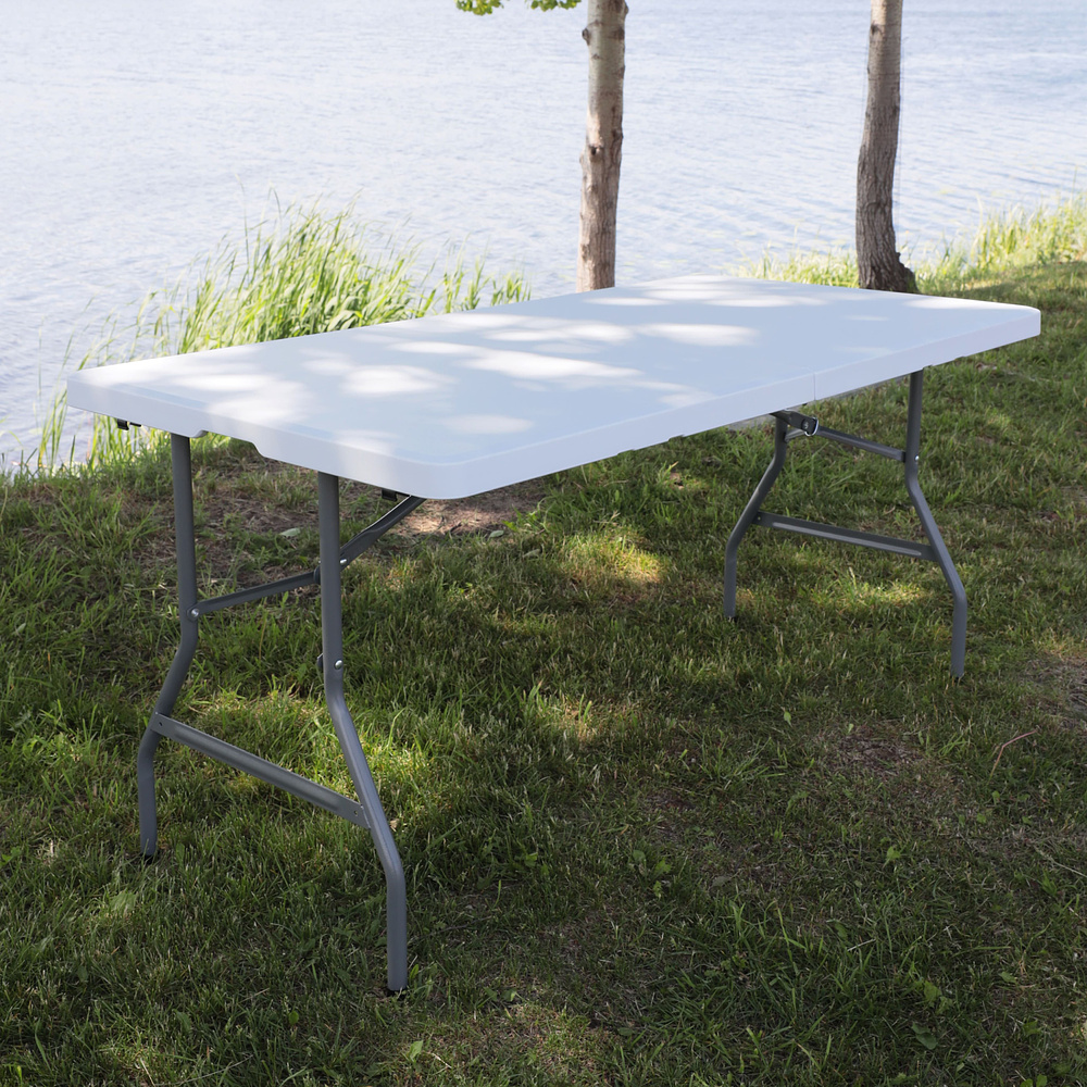 Стол складной 1520х760х740 мм, пластик, белый - 2