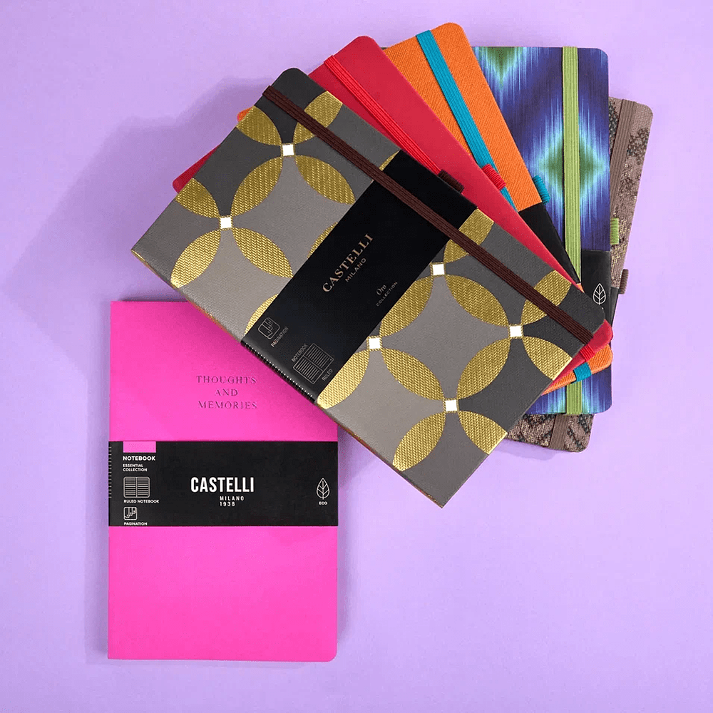 Блокнот Castelli Milano "Oro Circles", А5, 120 листов, линейка, серый, золотистый - 4