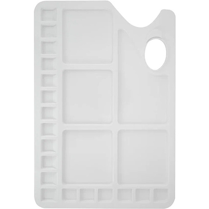 Палитра пластиковая "Сонет", прямоугольная, 23 ячейки, 34x23,4 см