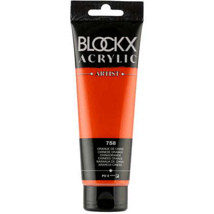 Краски акриловые "Blockx", 758 китайский оранжевый, 120 мл