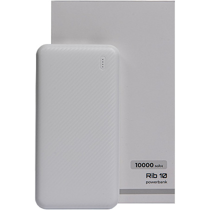 Внешний аккумулятор Power Bank "Rib 10", 10000 mAh, белый - 4