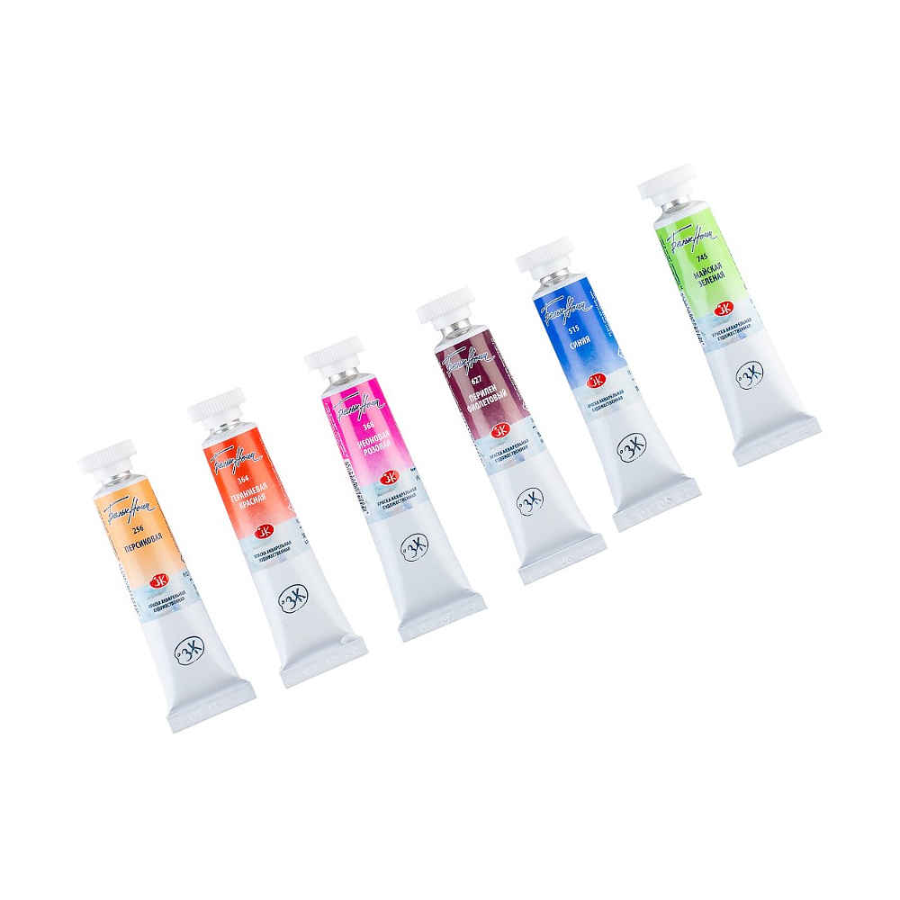 Краски акварельные "Белые ночи полночь ботанический скетч", набор 6 цветов, тубы - 7