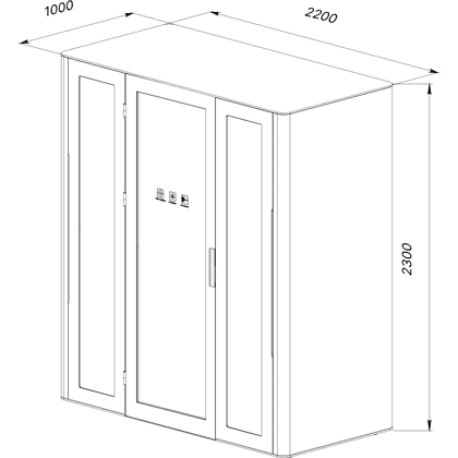 Кабина двухместная Capsula DUO NEW Comfort, глухая стенка, тёмный войлок - 4