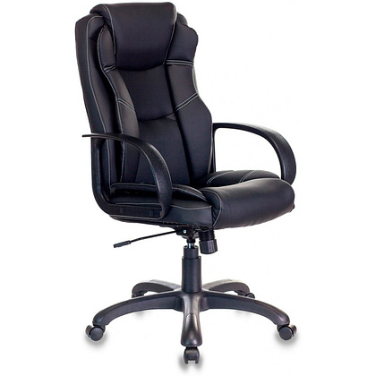 Кресло для руководителя Бюрократ "CH-839/BLACK", искусственная кожа, пластик, черный