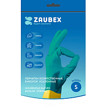 Перчатки латексные хозяйственные Zaubex БИКОЛОР