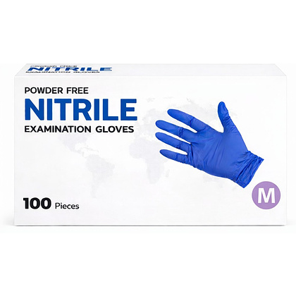Перчатки нитриловые неопудренные одноразовые, р-р M , 100 шт./уп., фиолетовый