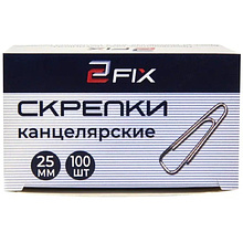 Скрепки "Бугинком 2Fix", металл, 100 шт, графитовый