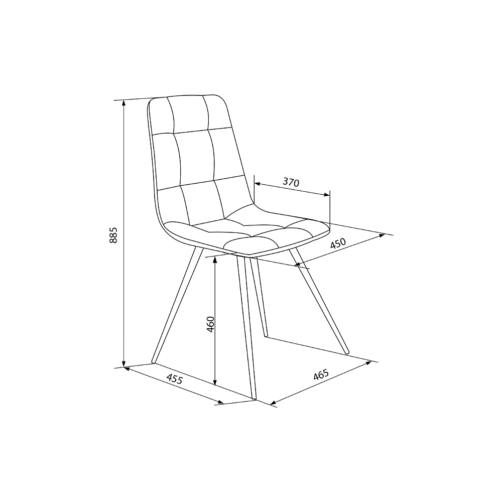 Стул Бюрократ "CH-K1_4", ткань, черный, металл, комплект 4 штуки - 7
