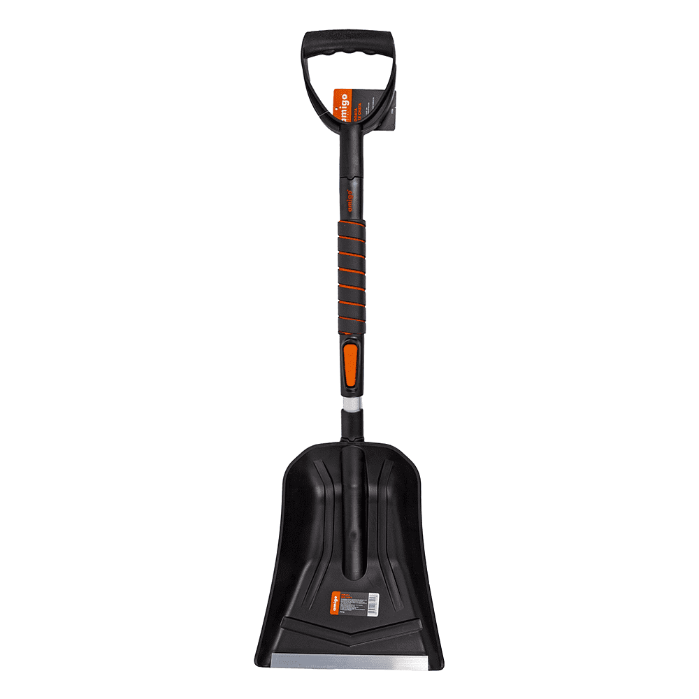 Лопата снеговая автомобильная телескопическая Amigo, 255x300, рукоятка 850-1040, черная
