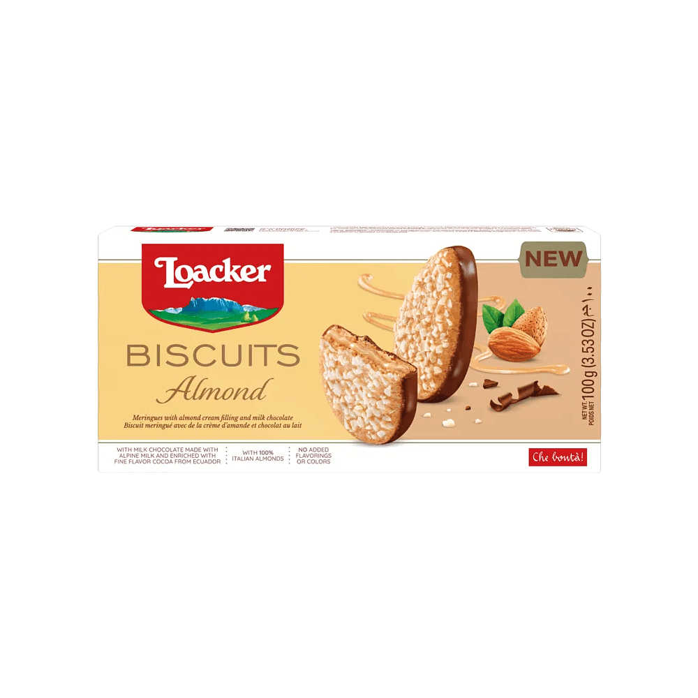 Печенье "Loacker Almond", 100 гр, с начинкой из миндального крема